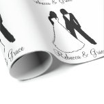 Two Brides Wedding Wrapping Paper<br><div class="desc">Two brides pride .. one bride in a dress the other in a suit .. ideal for the lesbian wedding .. designer customisable gay wedding gift wrap / wrapping ...  personalised paper roll for the civil ceremony / wedding / anniversary from Ricaso</div>