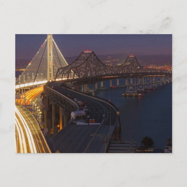 Two Bridges San Francisco–Oakland Bay Bridge Postcard (Front)
