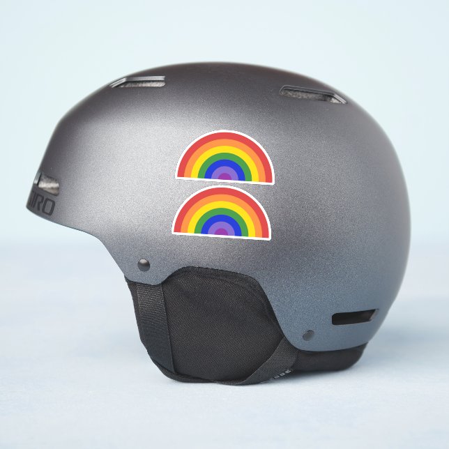 Two Bright Rainbow LGBTQ Pride (Helmet Side)