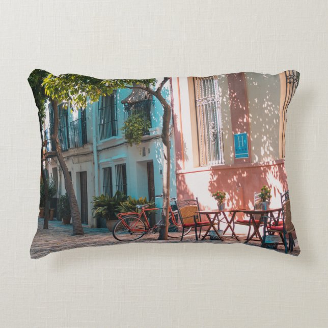 Two brown table outside decorative cushion (Front)