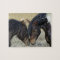 Two Brown Wild Horses Nuzzling