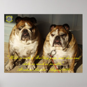 Two Bulldog 1864 Lincoln Quote Fine Canvas Print