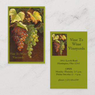 Two Bunches Of Cascading Grapes On Vine Business Card