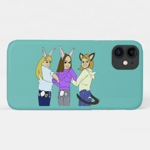 Two bunnies and a kitty Case-Mate iPhone case