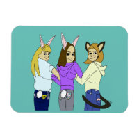 Two bunnies and a kitty