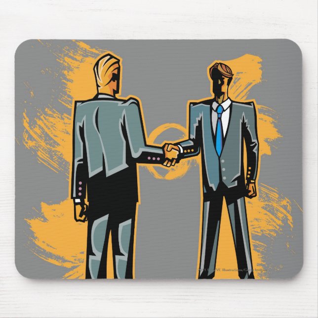 Two businessman shaking hands mouse pad (Front)