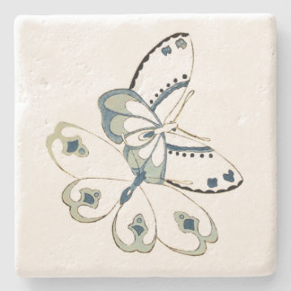 Two Butterflies Square Stone Coaster