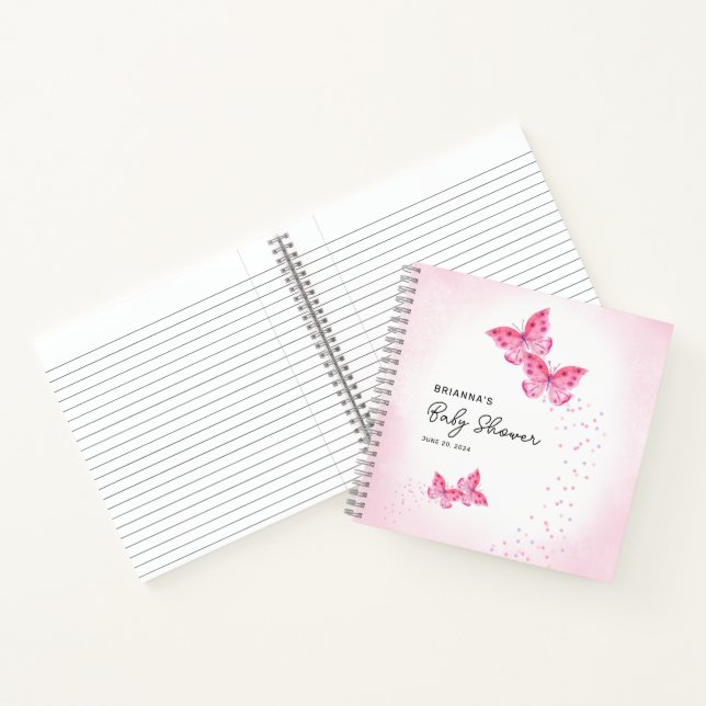 Two Butterflies Twin Girls Baby Shower Guest Book (Inside)
