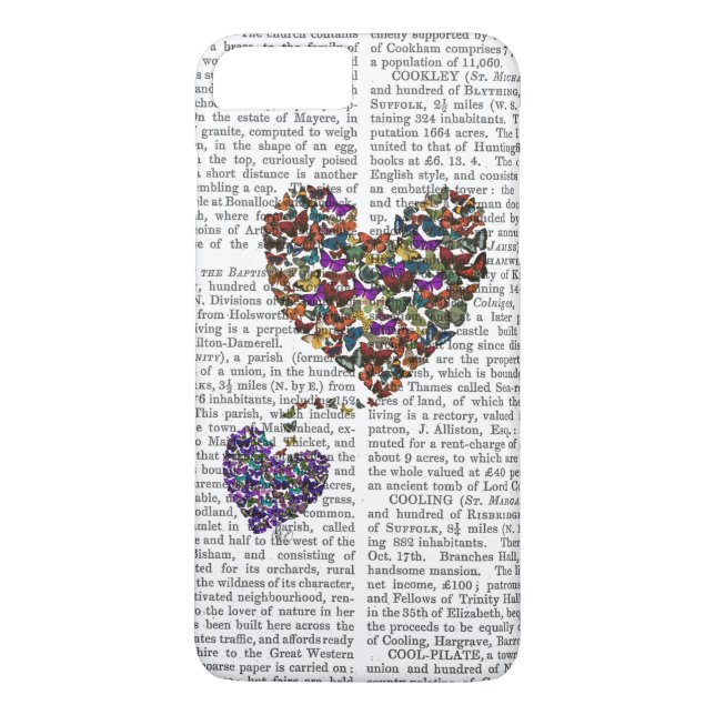 Two Butterfly Hearts Case-Mate iPhone Case (Back)