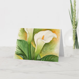 Two Cala Lilies Watercolor Art - Multi Card
