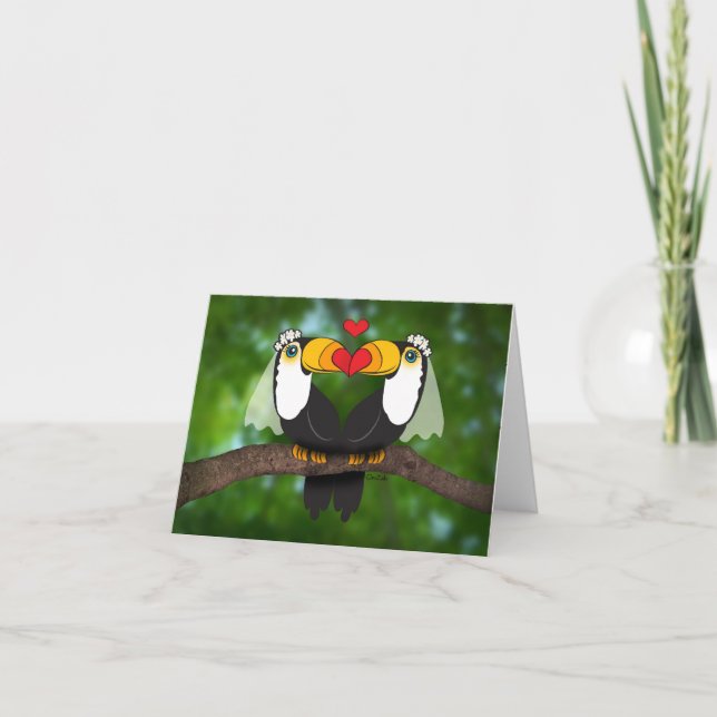 Two Can Get Married! Lesbian Wedding Notecard (Front)