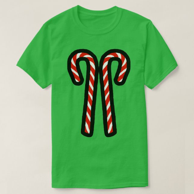 Two Candy Canes for Christmas T-Shirt (Design Front)