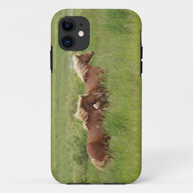Two Cantering Palomino Horses in a Field Photo Case-Mate iPhone Case (Back)