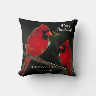 Two Cardinals Christmas  Cushion