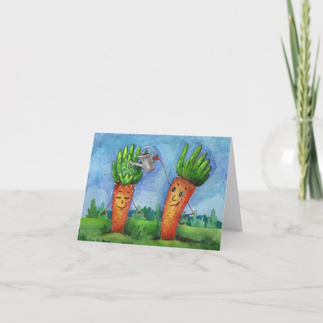 "Two Carrots" Card (Front)