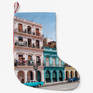 TWO CARS PARKED OUTSIDE BUILDING SMALL CHRISTMAS STOCKING