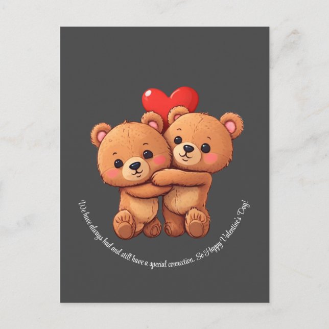 Two cartoon bears hugging. postcard (Front)
