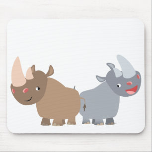 Two Cartoon Rhinos Mousepad