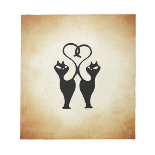 Two Cat Silhouette Notepad