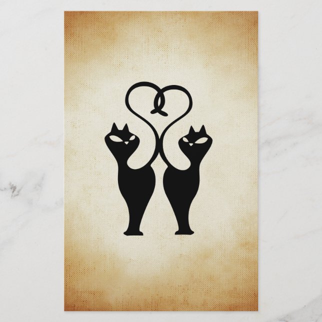 Two Cat Silhouette Stationery (Front)