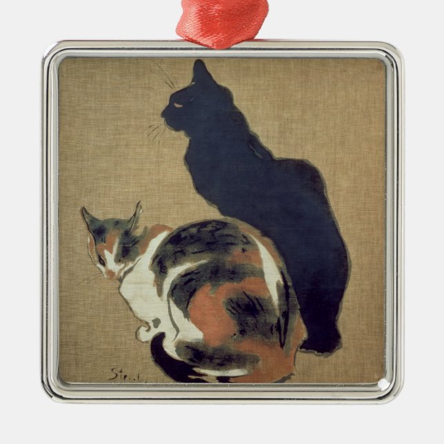 Two Cats, 1894 Metal Tree Decoration (Front)