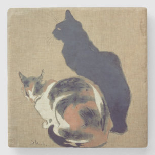 Two Cats, 1894 Stone Coaster