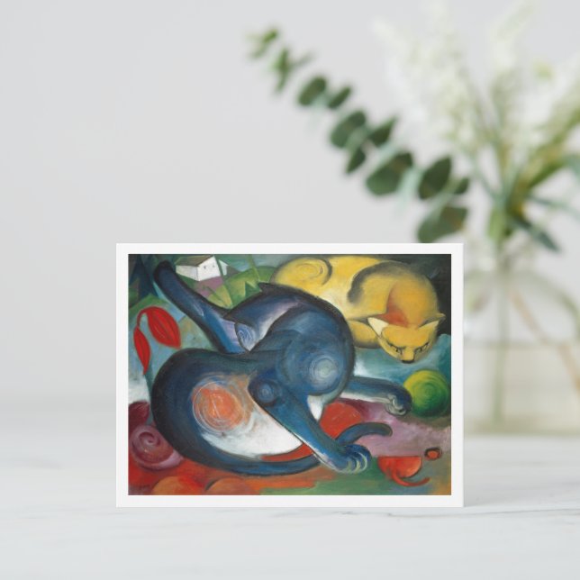 Two Cats by Franz Marc Postcard (Standing Front)