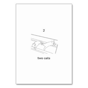 Two cats, custom number flashcards table number