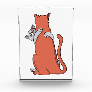 Two Cats Embrace Friendship Photo Block