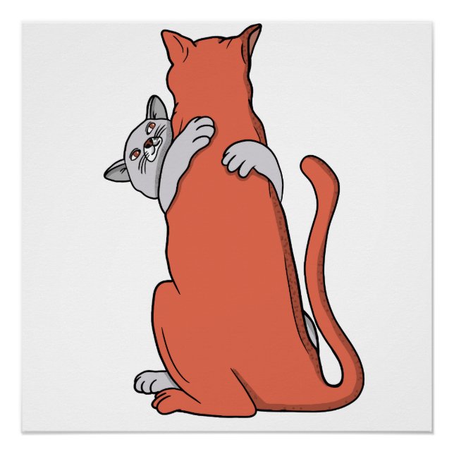 Two Cats Embrace Friendship Poster (Front)