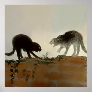 “Two Cats Fighting” by Francisco Goya Poster