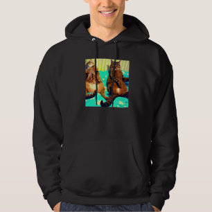 Two cats humorous meow kitty portrait kitten cat m hoodie