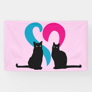 Two cats in love banner