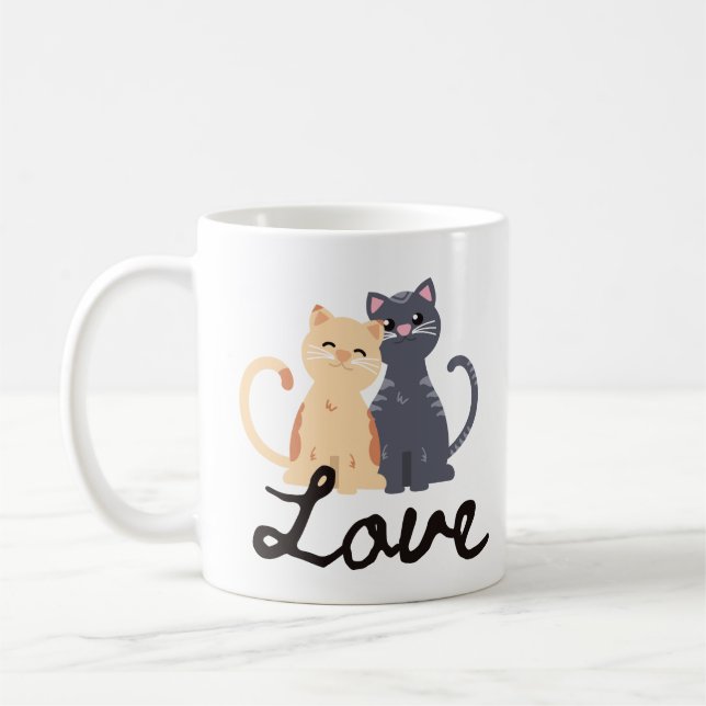 Two Cats in Love  Coffee Mug (Left)