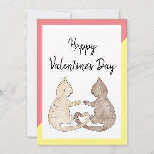 Two Cats In Love - Happy Valentine's Day Card