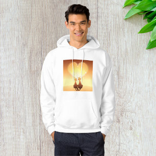 Two Cats In Love Mens Hoodie