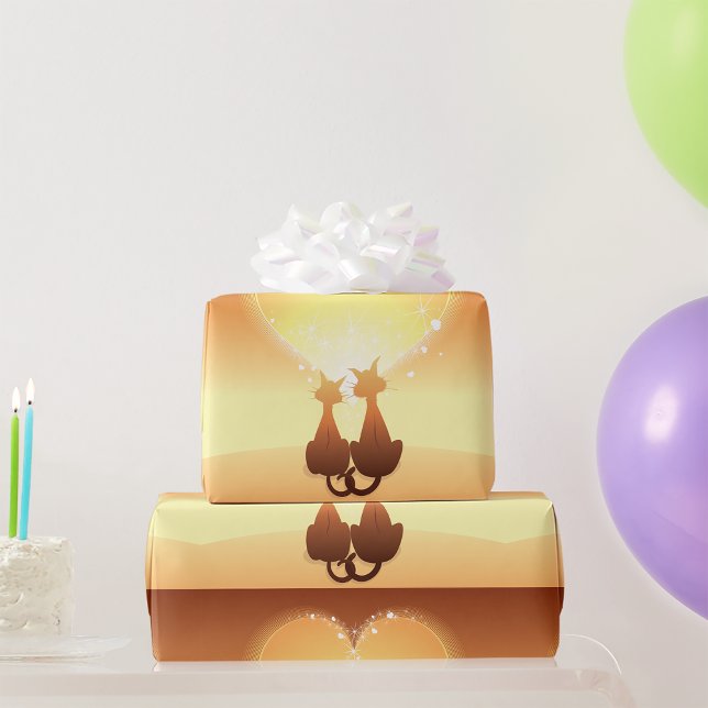 Two Cats In Love Wrapping Paper (Creator Uploaded)
