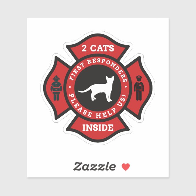 Two Cats Inside Pet Alert For Fire Department (Sheet)