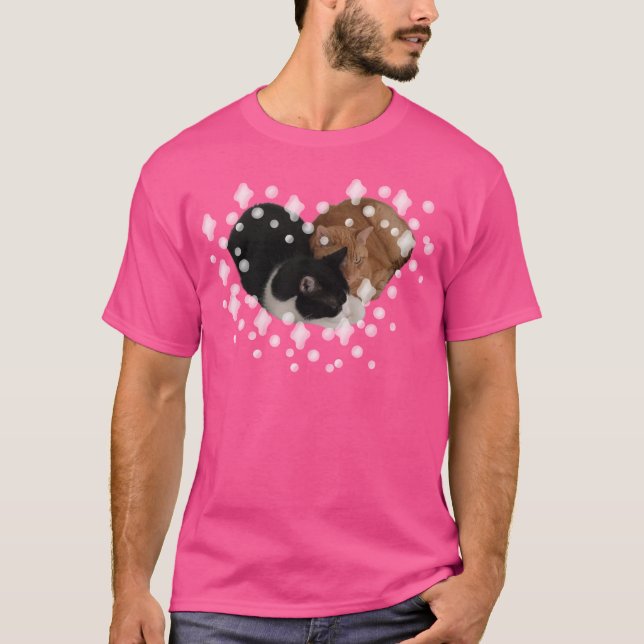 Two Cats Making Heart T-Shirt (Front)