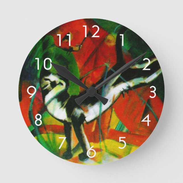 Two Cats Round Clock (Front)