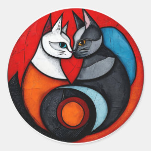 Two Cats Sticker For Laptop Cat Lovers