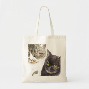 Two cats - tabby and tortie tote bag