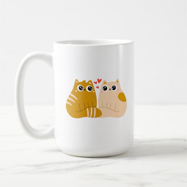 Two cats that love each other. coffee mug (Left)