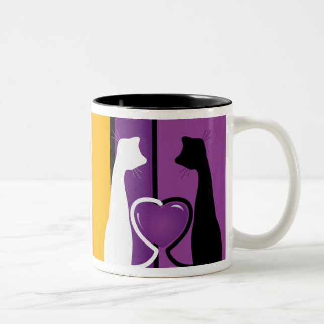 Two Cats Two-Tone Coffee Mug (Right)