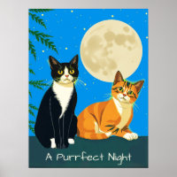 Two Cats Under the Full Moon