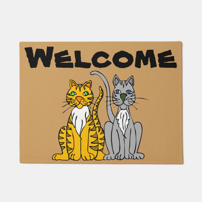 Two Cats Welcome Mat (Front)