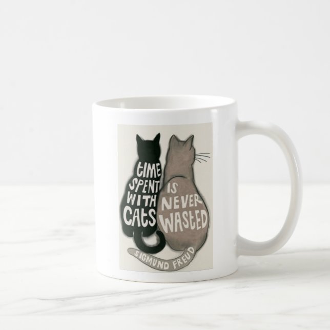 Two Cats with Freud phrase Coffee Mug (Right)