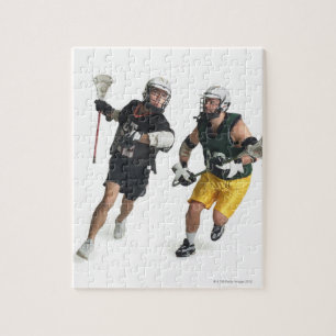 two caucasian male lacrosse players from jigsaw puzzle