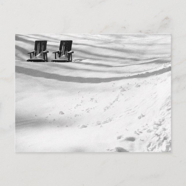 Two Chairs Buried In Snow Postcard (Front)