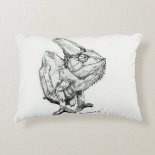 Two Chameleons, Derpy and Sleepy, Double Sided Decorative Cushion